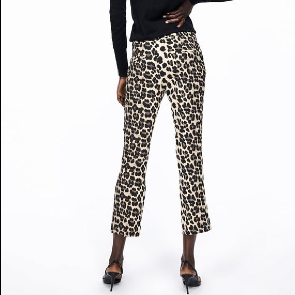 Zara animal print flare crop pants - Picture 3 of 6